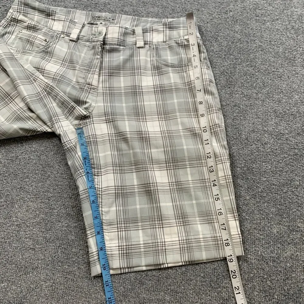 Nike Shorts Womens 6 Grey Golf Dri Fit Tour Performance Plaid Bermuda 5 Pocket